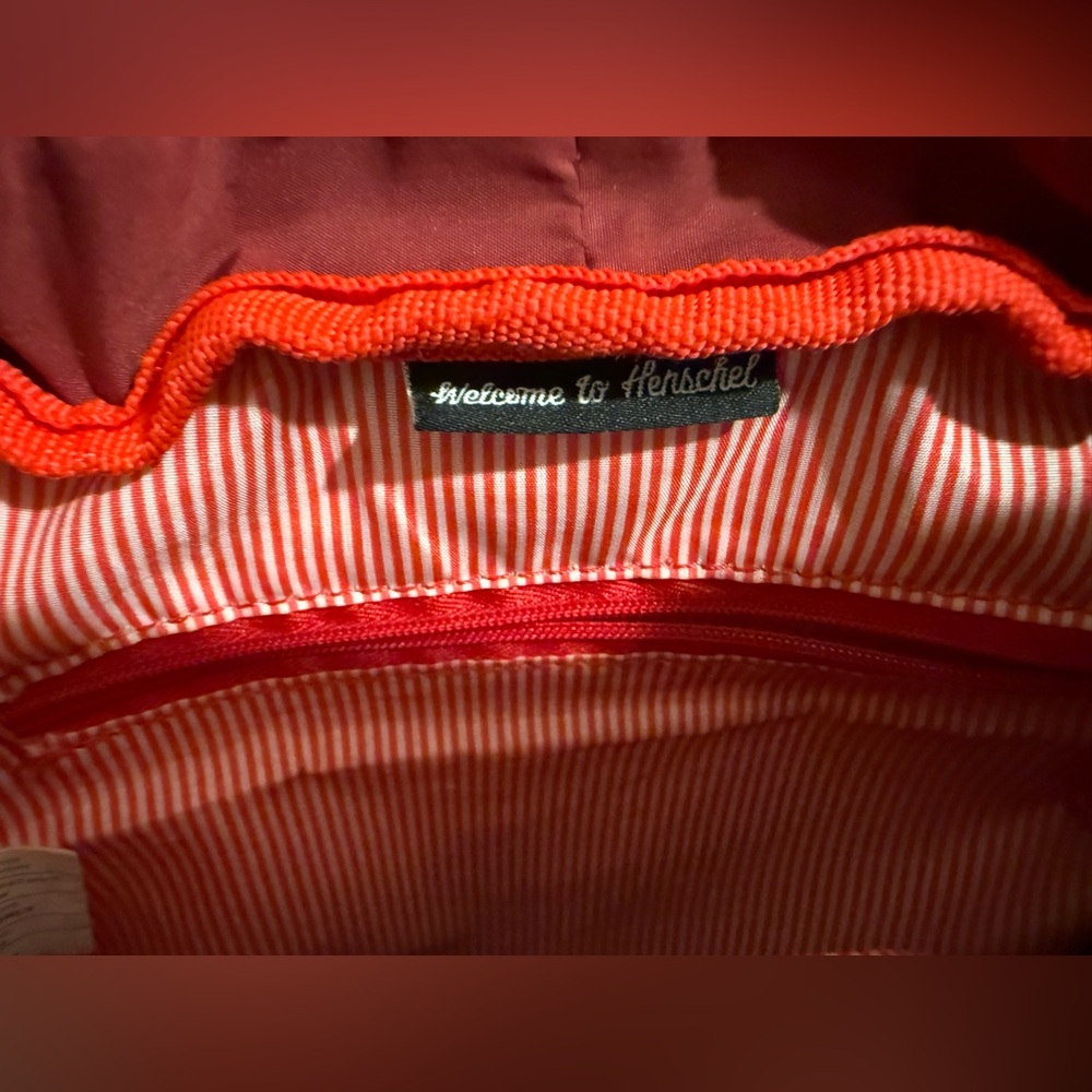 Herschel Red Backpack with Striped Interior - Picture 3 of 8